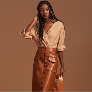 ANTHROPOLOGIE X MARE MARE LEATHER SKIRT SZ 1X